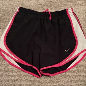 Nike Women's Black Shorts with Pink Trim